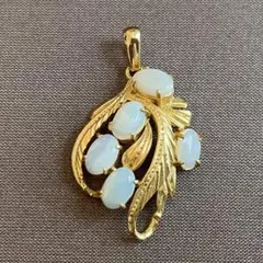 ヴィンテージ オパール ペンダントトップ ゴールドカラー 昭和レトロ