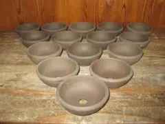 盆栽小鉢　山野草鉢　紫泥　半球型　口径9cm　ラスト15点　未使用長期保管品のサムネイル