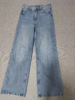 H&M DIVIDED 150㎝　160ライトブルー ワイドレッグパンツ