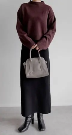 美品‼︎Re:EDIT ミラノリブナローニットスカート