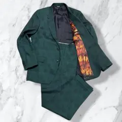 【極美品】Paul Smith ダークグリーン チェック柄 カジュアルスーツ