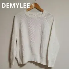 DEMYLEE CHELSEA クルーネック コットンニットプルオーバー M 白