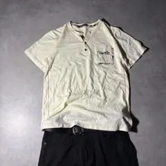 EDWIN エドウィン ヘンリーネック 半袖 Tシャツ ポケット 和柄 Mのサムネイル