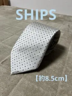 SHIPSの、光沢のあるオフホワイト地にドットが入ったとても爽やかなタイです