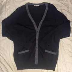 ユニクロ ラムウール ダークグレー カーディガン Lサイズ