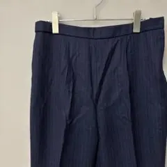ネイビーストライプスラックス(L L相当)センタープレス　キレイめ