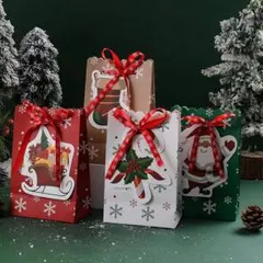クリスマス 蝶結び ギフト 紙袋 子供 男の子 女の子 プレゼント 装飾 可愛い