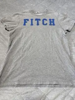 【美品】アバクロ マッスルフィット Tシャツ L グレー ブルーロゴ