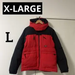 XLARGE／エクストララージ ダウンジャケット レッド×ブラック Lサイズ