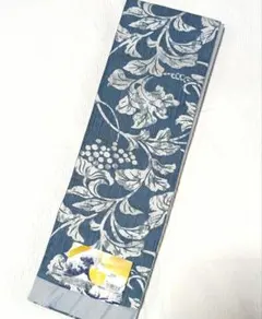 洗える長尺半幅帯 青系植物柄 4.4mあるので、アレンジ色々
