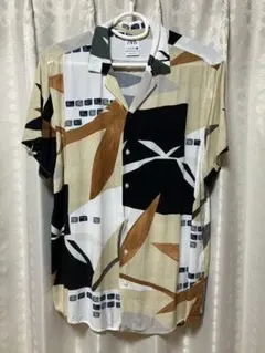 美品 ZARA 総柄 レーヨン アロハオープンカラーシャツ Lサイズ