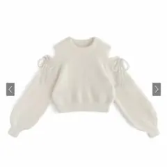 GRL ショルダーオープンシャギーニットトップス[kz490]