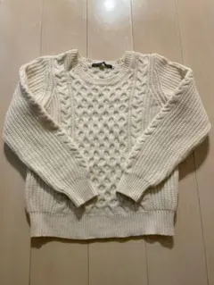 スピックアンドスパン　ケーブル編み　ニット セーター　ホワイト