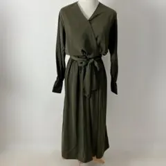 EDIST. CLOSET カシュクールデザインラップロングワンピース グリーン