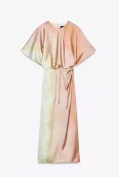 【新品】ZARA タイダイプリントミディワンピース