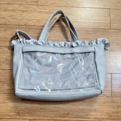 B5フェイクレザー2wayカスタマイズフリルトートバッグ　ザッカマート