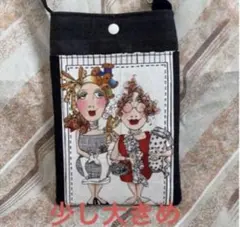 スマホショルダーバッグ　少し大きめ　ハンドメイド　ロラライハリス