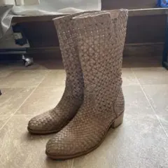 本革メッシュロングブーツ 23cm相当 茶