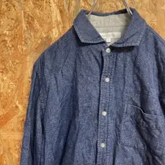 AE9132 ecru 長袖シャツ インディゴ レディース 2 ポス