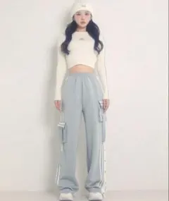 Darich ボタンジャージーロングパンツ　saxのサムネイル