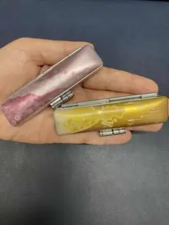 印鑑ケースセット ピンク・イエロー・ライトパープル・ゴールド