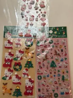 キティ　レトロ　クリスマス&お正月シールセット