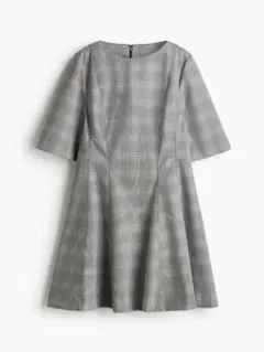 H&M ウエストシェイプツイルワンピース　チェック　L
