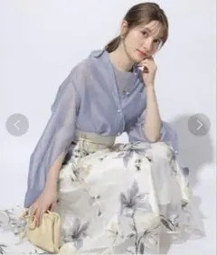 美品 アプワイザーリッシェ リリーフラワーオパールスカート