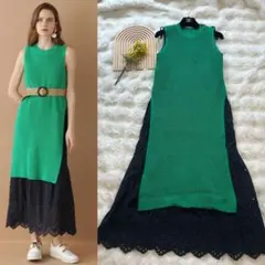 【美品】グレースコンチネンタル レースコンビワンピース ニット 3WAY 36