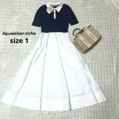 新品未使用Apuweiser-riche襟ドッキングニットワンピース - メルカリ
