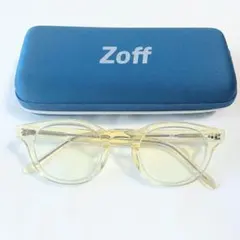 zoff 丸みのある太めのウェリントン　クリア（イエロー）度なし