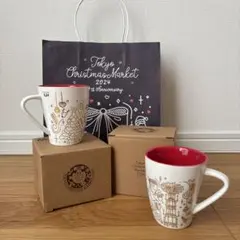 クリスマスマグカップ　2個セット(箱、紙袋付き)