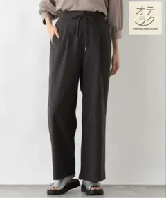 globalworkお手入れらくらくリネンイージーパンツ