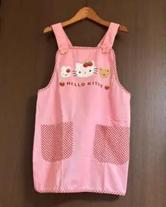 ハローキティ エプロン ピンク チェック　平成レトロのサムネイル