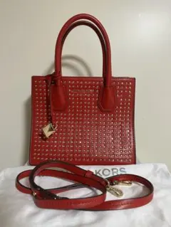 Michael Kors スタッズ付きショルダーバッグ レッド