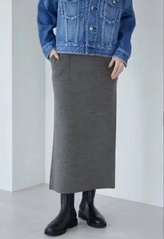 スローブイエナ　ウォッシャブルミラノリブタイトスカート