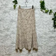 【d54】【ジンティー】ベージュ フレアロングスカート　ウエストゴム　【L】