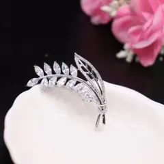 スワロフスキージルコンブローチ葉の形状 ゴールドコサージュ入学式卒業式結婚式用