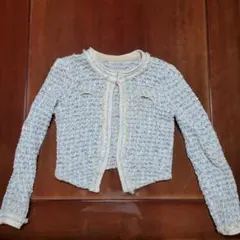 ツイードカーディガン 長袖 ショート丈