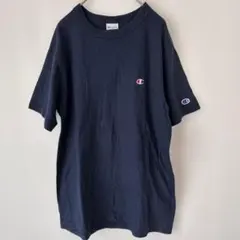 チャンピオン クルーネックTシャツ シンプル 左袖ロゴ入り ユニセックス M