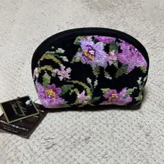 ★新品・タグ付き★シェニール織　ポーチ　花柄