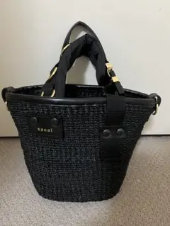 sacai かごバッグ ストローバッグ ブラック - メルカリ