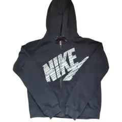 NIKE ナイキ ブラック パーカー ジップアップ ビッグロゴ 160