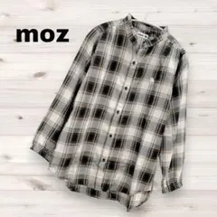 【moz】フリル バンドカラー ワンポイント 刺繍 ブラウス チェック シャツのサムネイル