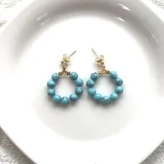 1点作品☺︎ チビ枠ターコイズピアス イヤリングに変更可能☺︎ - メルカリ