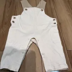 プティマイン　ホワイト オーバーオール　80