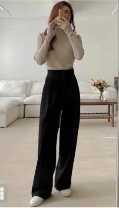 GRL センタープレスストレートパンツ[ai07] XS