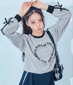 【chum】えらべるデザイン 毎日着たい トレンド プリント 長袖Tシャツグレー