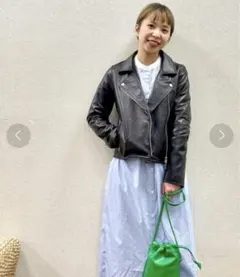 ITEMS URBANRESEARCHラムレザーダブルライダースジャケットのサムネイル