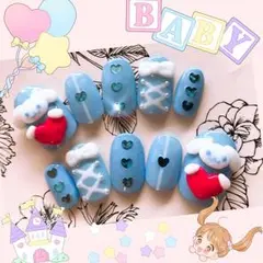 シナモン キラキラ イニシャル ゆめかわネイル ネイルチップチップ